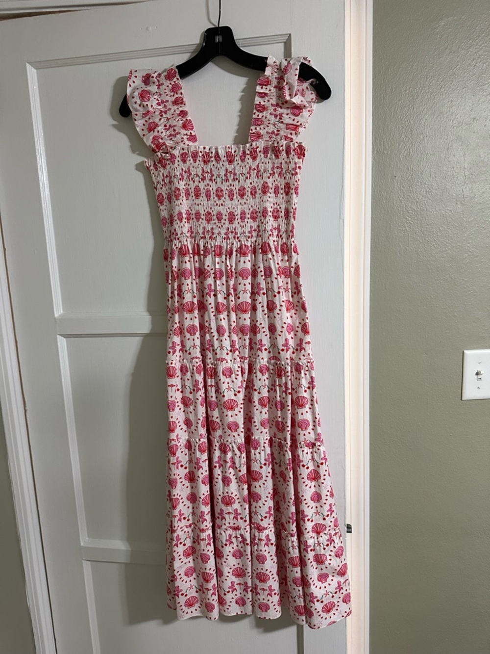 Hill House Pink Floral Maxi Dress with Ruffled Straps - Picture 4 of 5